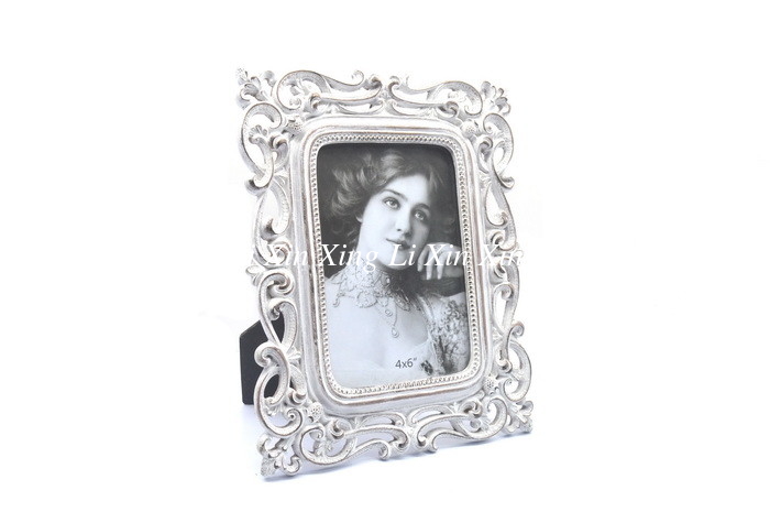 Baroque Ornate Resin Picture Frames , Shabby Distressed White Resin Frame 4x6